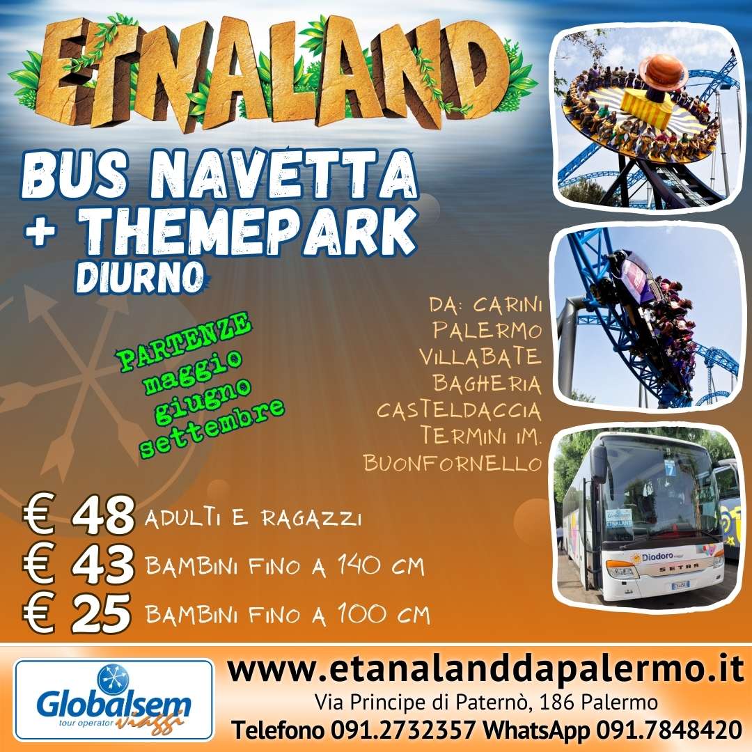 Bus Pullman Navetta per Etnaland con Themepark diurno